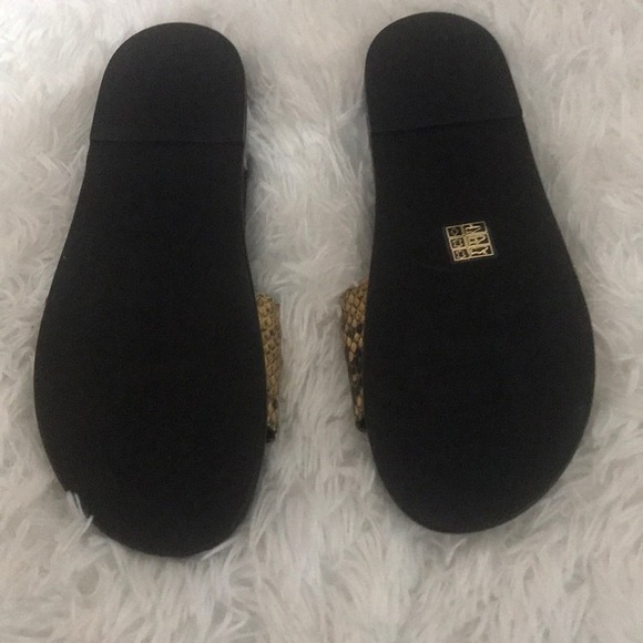 Frame Le Osborne Black Brown Python Embossed Leather Pool Slides size 39.5 / 8.5 - Picture 5 of 11